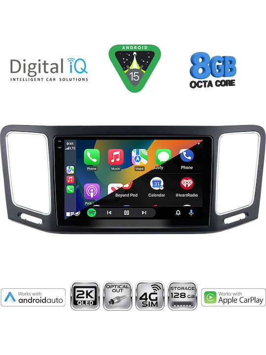 Digital IQ Car Audio System for Volkswagen Sharan 2011-2023 (Bluetooth/USB/AUX/WiFi/GPS/Apple-Carplay/Android-Auto) with Touch Screen 9"