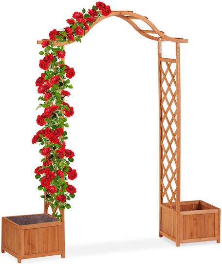 Arcadă din Lemn pentru Trandafiri 2 Ghivece de Plante Relaxdays Arcadă din Lemn pentru Trandafiri 2 Ghivece de Plante Relaxdays