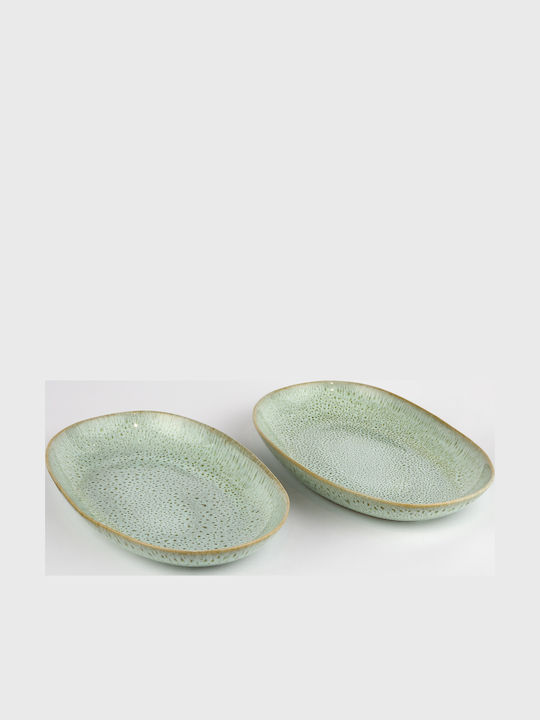 Butlers Tavira Servierplatte Oval Keramik Grüne 36cm