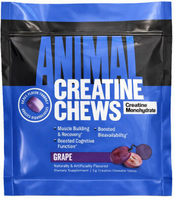 Animal Animal Creatine Chews Μονοϋδρική Κρεατίνη με Γεύση Grape 4 μασώμενες ταμπλέτες