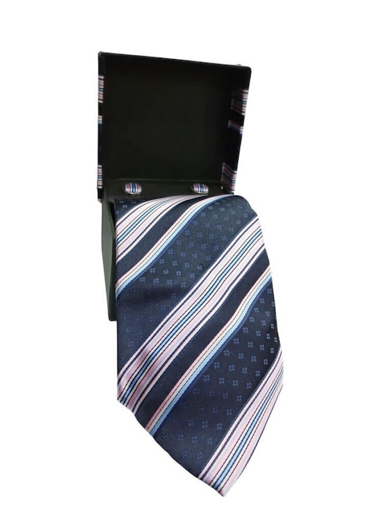 Pierre Cardin Men's Tie Set Silk Printed in Blue Color