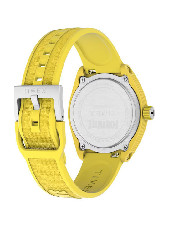 Timex Ανδρικό Ρολόι 40mm Μπαταρίας με Κίτρινο Καουτσούκ Λουράκι