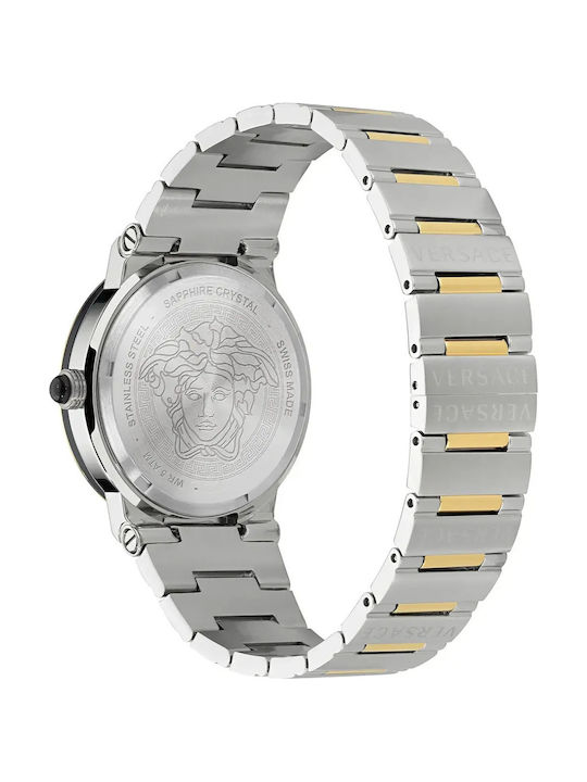 Versace Ανδρικό Ρολόι 38mm Μπαταρίας Γκρι