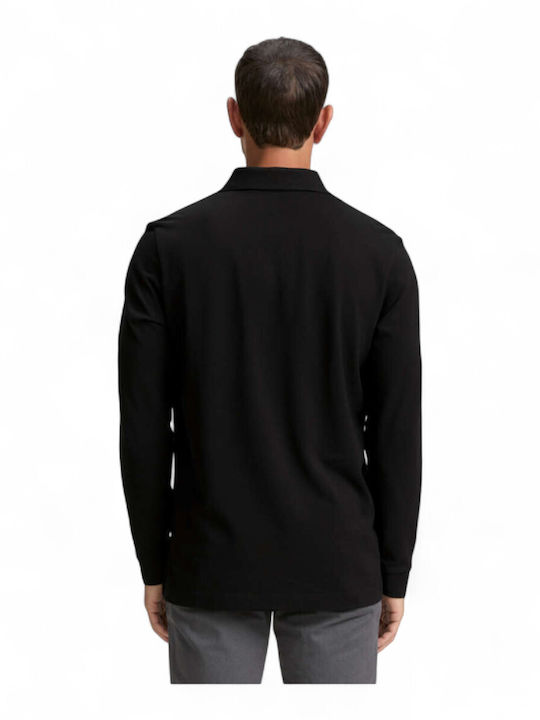Basic Polo Short Sleeve Black Blouse