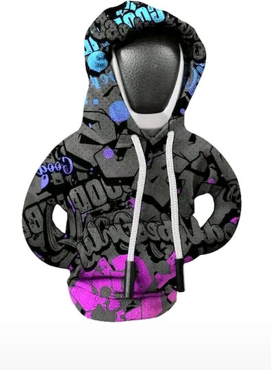Shift Knob Cover Hoodie Black Pink Turquoise Graffiti 13x10cm Tatu Moyo