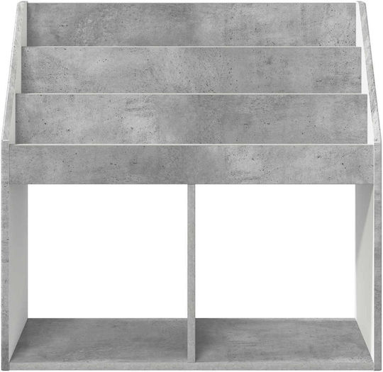 Bibliotecă Din Lemn Gri Pentru Pardoseală 72,5x29,5x69cm