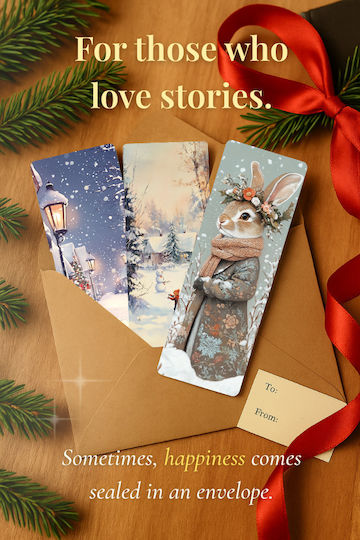 Set 12 Semne de Carte de Crăciun Obro Sweet December Ilustrații Vintage Premium Card Foto Lucios