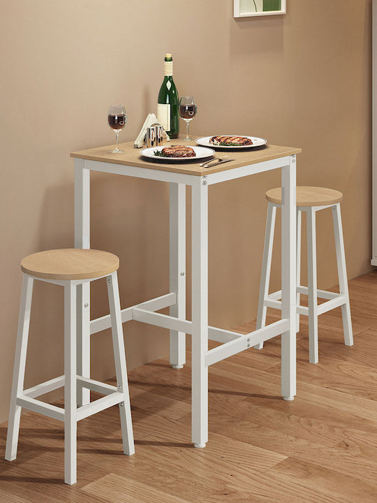 Table Bar Wooden with Metal Frame 60x60x92cm