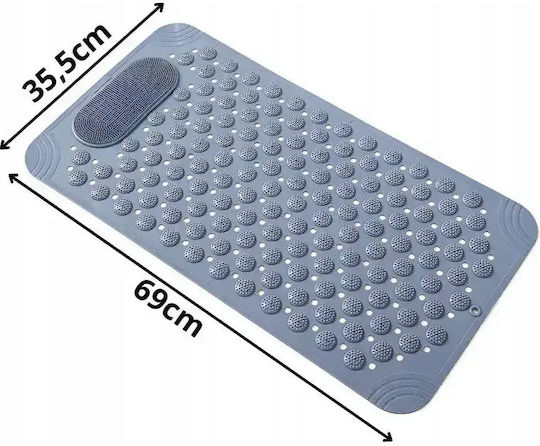 Verk Group Shower Bathtub Mat with Suction Cups Grey 35.5x69cm