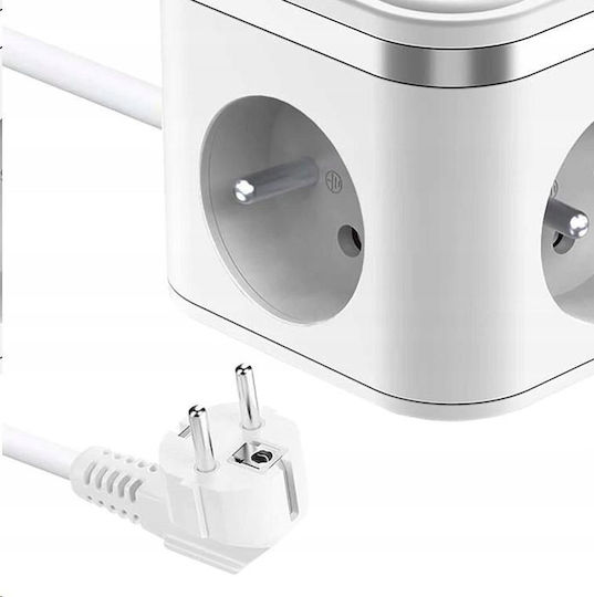 Schneider Electric Πολύπριζο με 1 USB-A, USB-C, Διακόπτη και Καλώδιο 1.4m