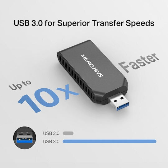 Mercusys Wireless Adapter Mercusys Ma70xm Ax1800 Dual-band Wi-fi 6 Usb 3.0