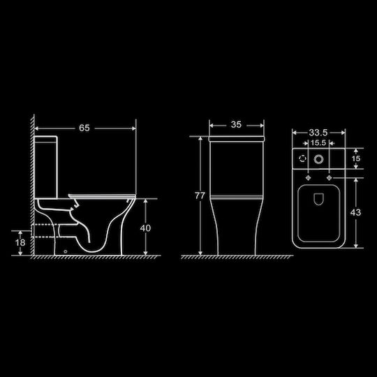 Vinci Placă de scurgere pentru toalete Dual Flush