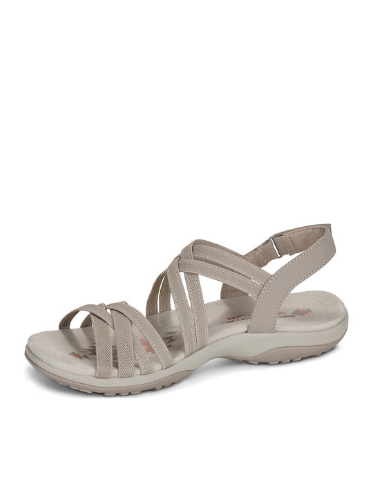 Reggae Slim Women's Flat Sandals in Beige Color