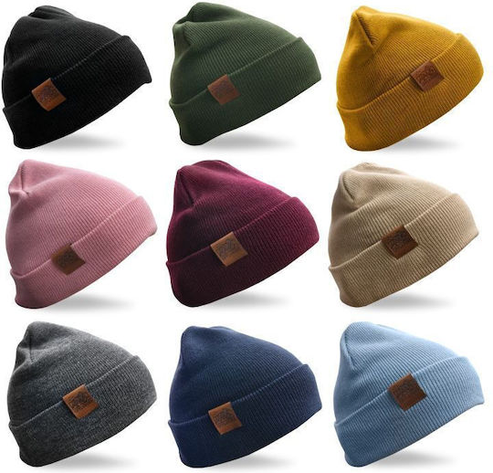 Beanie Unisex Beanie Knitted in Beige color