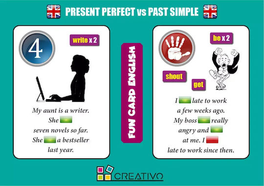 Fun Card English. Present Perfect Vs Past Simple