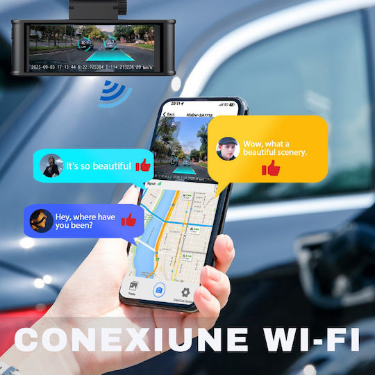Taggo Taggo Autodigitale Videorekorder für Autos 4K mit Bildschirm 3.16" WLAN GPS und Rückfahrkamera