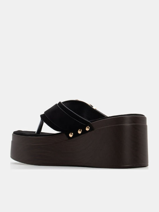 Women's Synthetic Leather Platform Shoes Black