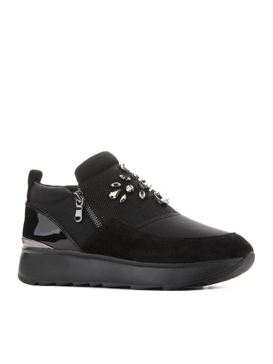 D Gendry Γυναικεία Slip-On Δερμάτινα Μαύρα