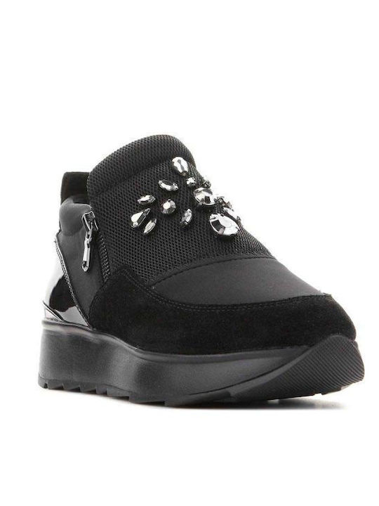 D Gendry Γυναικεία Slip-On Δερμάτινα Μαύρα