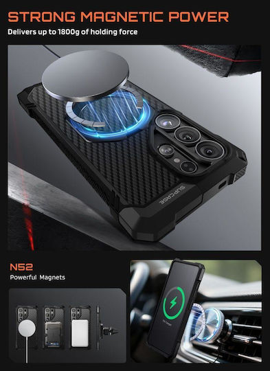 Supcase Unicorn Beetle Grip Mag Back Cover Aramid Fiber Silicone Plastic Black for Galaxy S26 Ultra