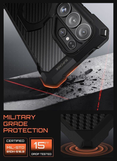 Supcase Unicorn Beetle Grip Mag Back Cover Aramid Fiber Silicone Plastic Black for Galaxy S26 Ultra