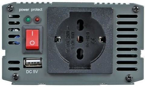 Lampa Power Invertor Auto 600W pentru Convertirea 12V DC în 220V AC cu 1xUSB