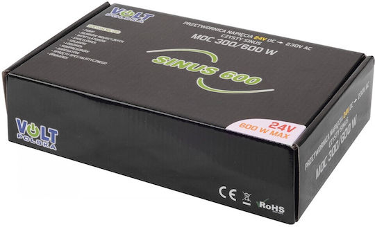 Volt Polska Inverter Αυτοκινήτου Καθαρού Ημιτόνου 300W για Μετατροπή 24V DC σε 230V AC