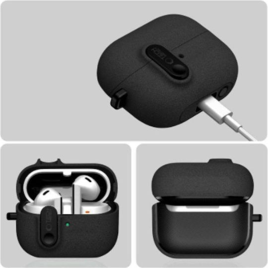 Tech-Protect Slim Hook Hülle Kunststoff mit Haken in Schwarz Farbe für Samsung Galaxy Buds 3 / 3 FE / 3 Pro