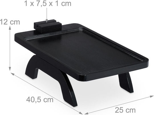 Relaxdays Bambus Dreptunghiular Tavă de Servire din Bamboo în Culoare Negru 10049529 1buc