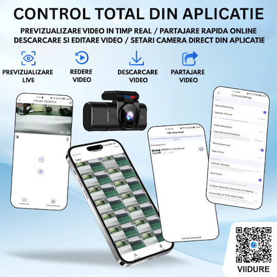 Taggo Σετ Κάμερα DVR Αυτοκινήτου 4K με Οθόνη Wi-Fi & Κάμερα Οπισθοπορείας