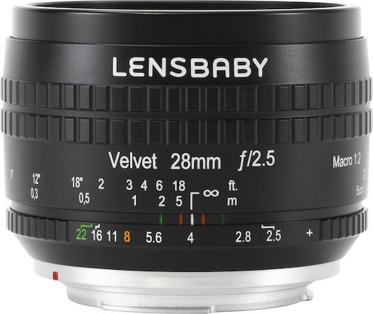 Lensbaby Full Frame Φωτογραφικός Φακός Velvet 28mm f/2.5 Wide Angle για Nikon F Mount Μαύρος