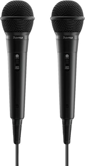 HAMA Microfoane Karaoke Cu Fir 00046002 Negru