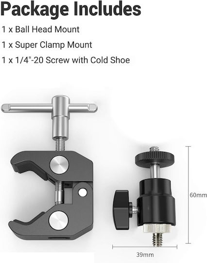 Adapter Support Base Clamp Kit Adapter Support Base Kit Clamp Thread Mount Pipe Adapter 1/4" Double Ball Head 360° Starlink Mini Dish Gen 4 2025 Kit & Accessories Code 1-per0098