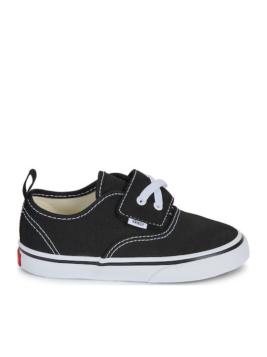 Authentic Elastic Kids Sneakers with Hoop & Loop Closure Black