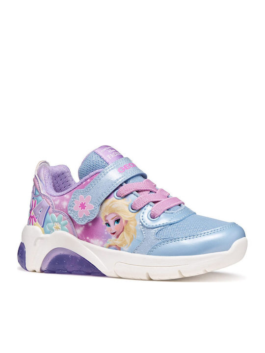 Fadinlight Kinder Sneaker Anatomisch mit Bügel- und Schleifenverschluss mit Lichtern Flieder
