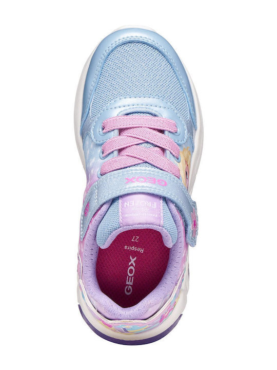 Fadinlight Kinder Sneaker Anatomisch mit Bügel- und Schleifenverschluss mit Lichtern Flieder