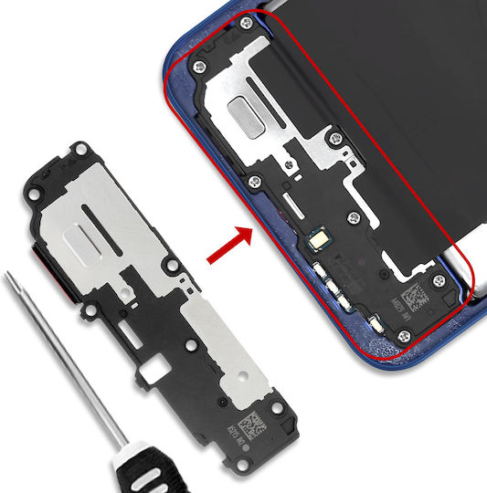 Samsung Оригинален Долен Външен Говорител Galaxy S25 Plus Service Pack Черно Сребристо
