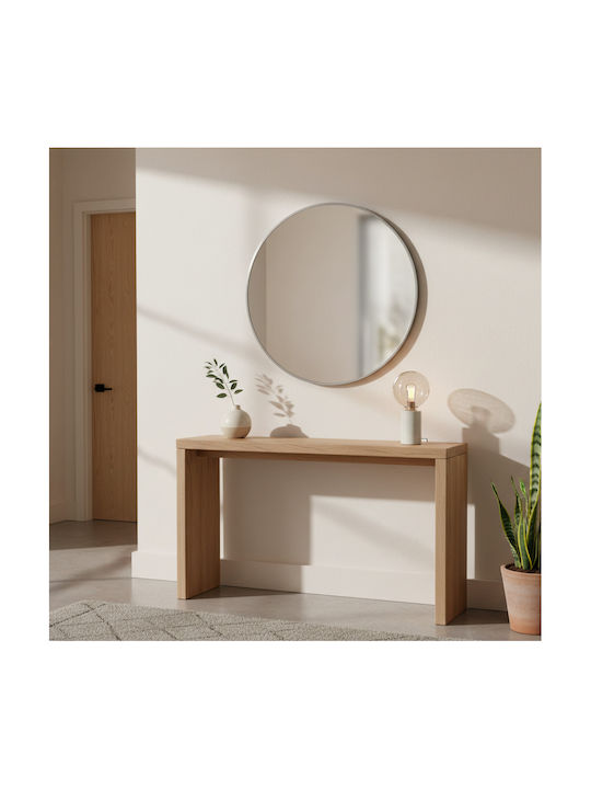 HomeMarkt Archer Καθρέπτης Τοίχου με Ασημί Μεταλλικό Πλαίσιο Διαμέτρου 80cm