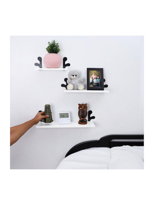 Shelves Wall White 3pcs 43x12x10cm