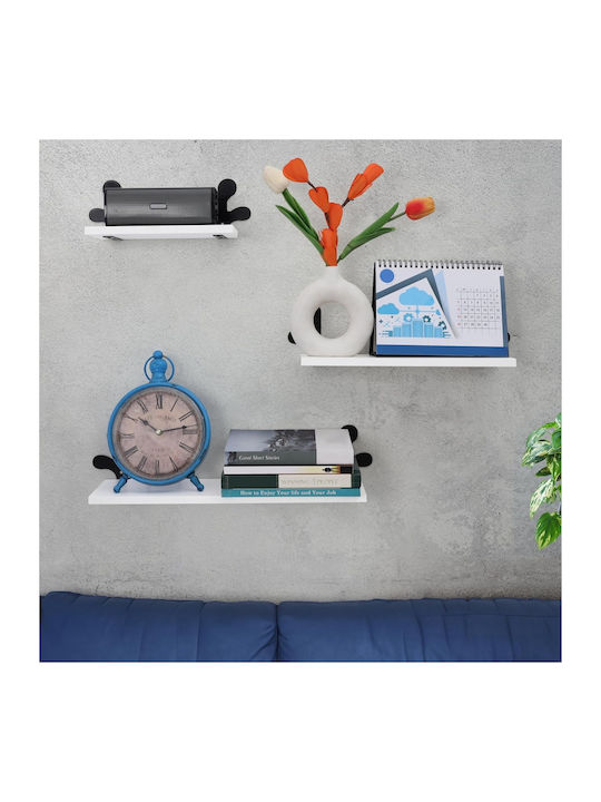 Shelves Wall White 3pcs 43x12x10cm