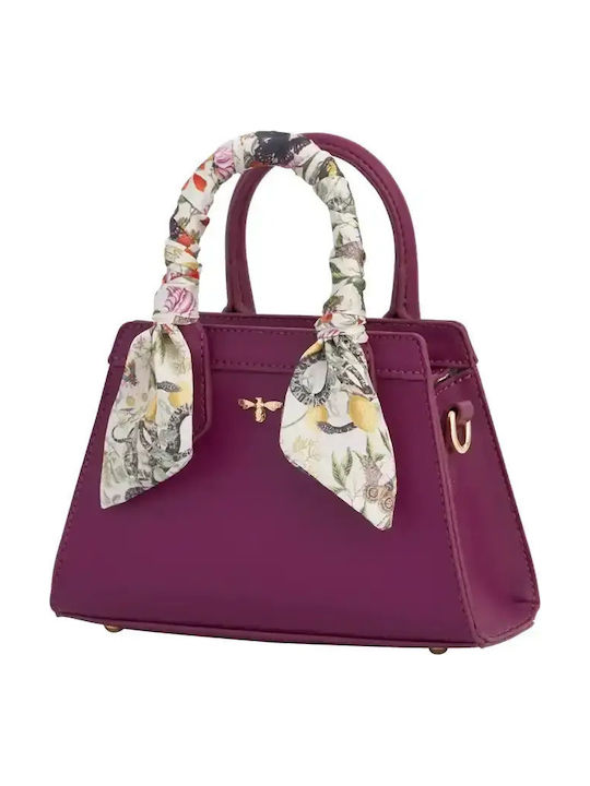 Leder Damentasche Tote Handtasche Lila