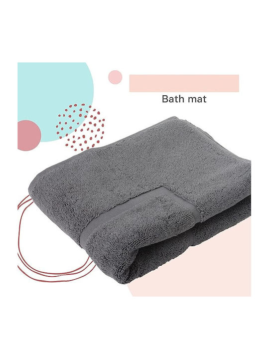 Non-Slip Bath Mat Cotton Valneo Bathroom Mat Anthracite 50x70cm