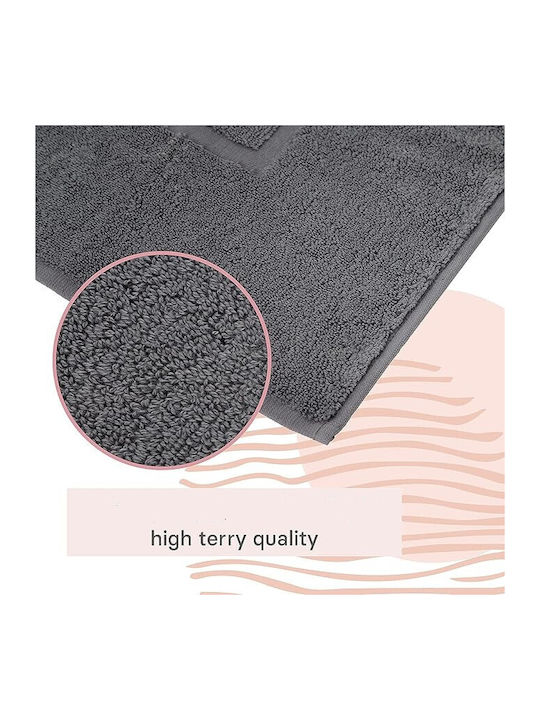 Non-Slip Bath Mat Cotton Valneo Bathroom Mat Anthracite 50x70cm