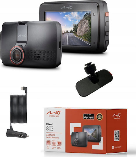 Mio MiVue 802 Κάμερα DVR Αυτοκινήτου 1440P με Οθόνη 2.7" Wi-Fi