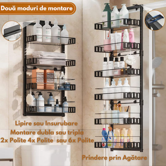 Inco Montat pe perete Raft Baie Metal 40x17x43cm Gri