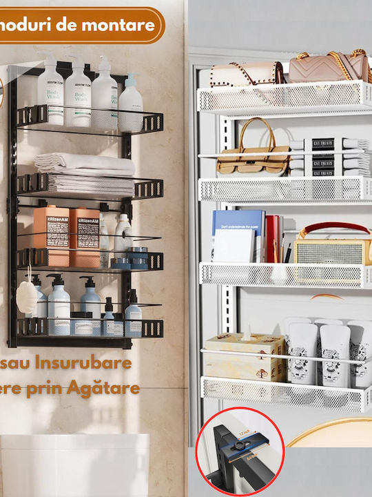 Inco Wall Mounted Bathroom Shelf Metallic with 4 Shelves 40x17x86cm Gray