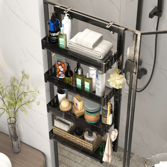 Inco Wall Mounted Bathroom Shelf Metallic with 4 Shelves 40x17x86cm Gray