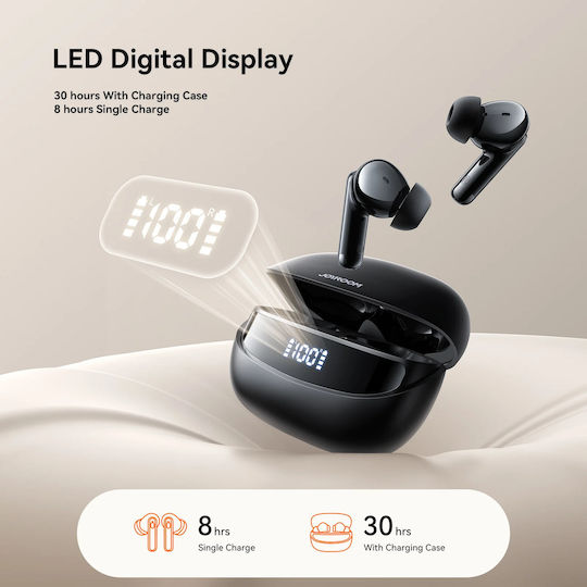 Joyroom JR-BB3 In-ear Bluetooth Handsfree Ακουστικά με Αντοχή στον Ιδρώτα και Θήκη Φόρτισης Μαύρα