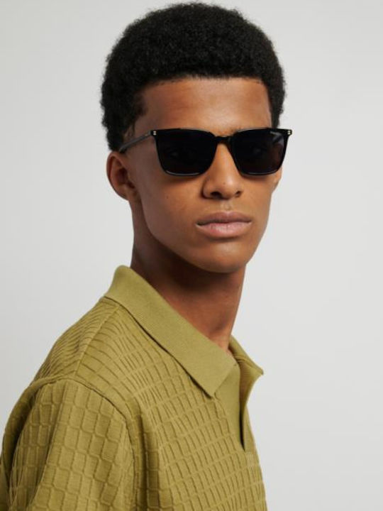 Polaroid Unisex Sunglasses with Black Horn-Rimmed Frame and Grey Lenses PLD4207/S/X 807/M9