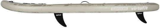 Virtufit Surfer 305 Φουσκωτή Σανίδα SUP / Windsurf με Μήκος 3.05m Μπεζ
